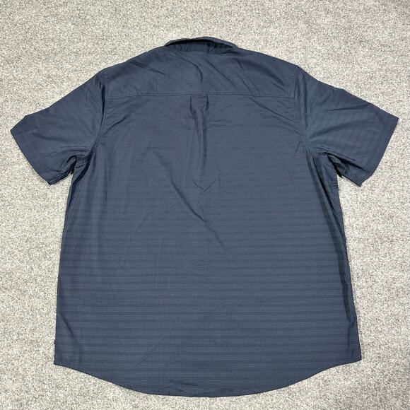 Gerry Men’s Navy Blue Striped Short Sleeve Button Up Shirt Size XL - Picture 2 of 7